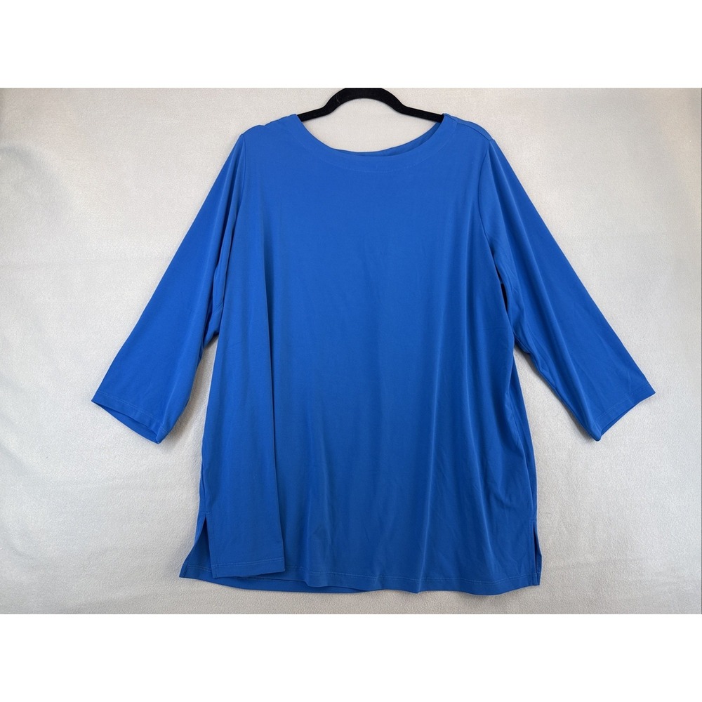 Susan Graver  modern essentials Woman's Blouse  Size 1X  Blue